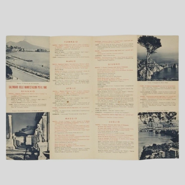 Napoli, calendario delle manifestazioni per il 1940. www.colonneselibri.it