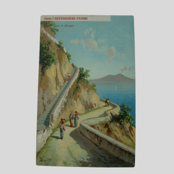 Napoli. Capri, Scala di Anacapri. Illustratore Antonio Coppola. www.colonneselibri.it