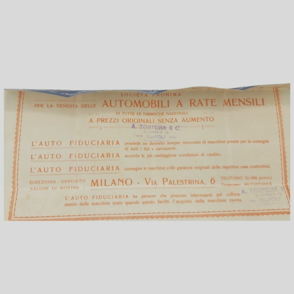 Pubblicità. Vendita di automobili a rate. www.colonneselibri.it