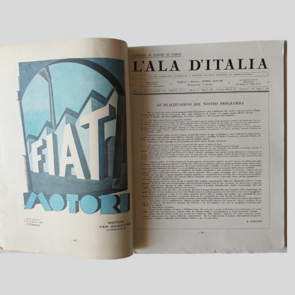 L'Ala d'Italia. Agosto 1928. www.colonneselibri.it