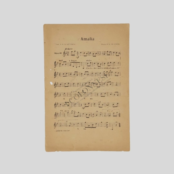 Copielle. Amalia. Canzone napoletana. De Curtis. www.colonneselibri.it