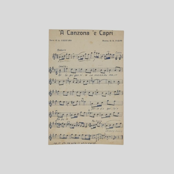 'A canzona 'e capri. Califano - Falvo. Canzone napoletana. www.colonneselibri.it