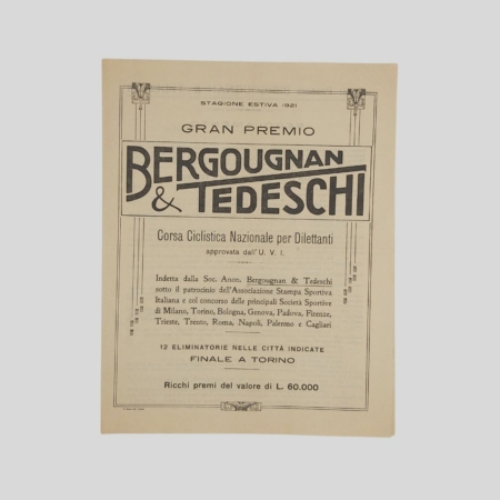 Sport Ciclismo Gran Premio Bergougnan & Tedeschi 1921