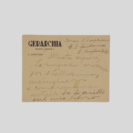 Margherita Sarfatti Autografo Gerarchia 1926 libro Dux