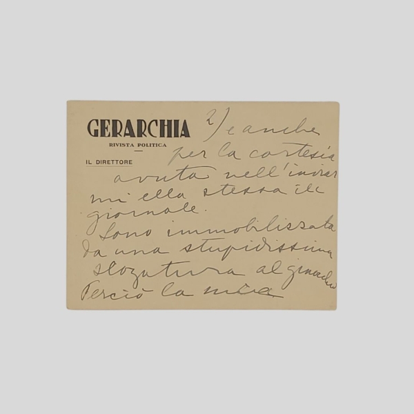 Margherita Sarfatti Autografo Gerarchia 1926 libro Dux