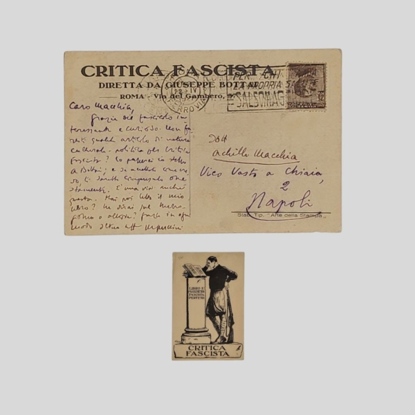 Mario Puccini Autografi 1927La critica fascista Achille Macchia Cola