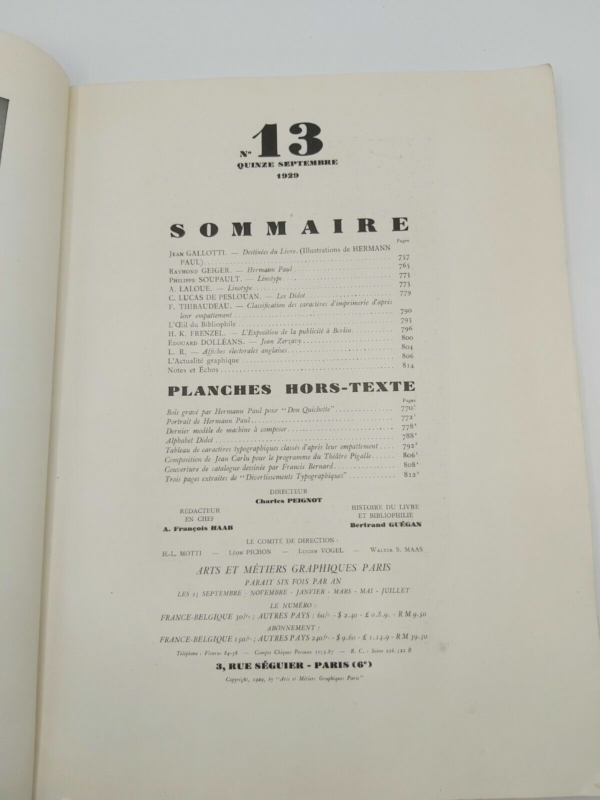 Arts et Métiers Graphiques n. 13. www.colonneselibri.it